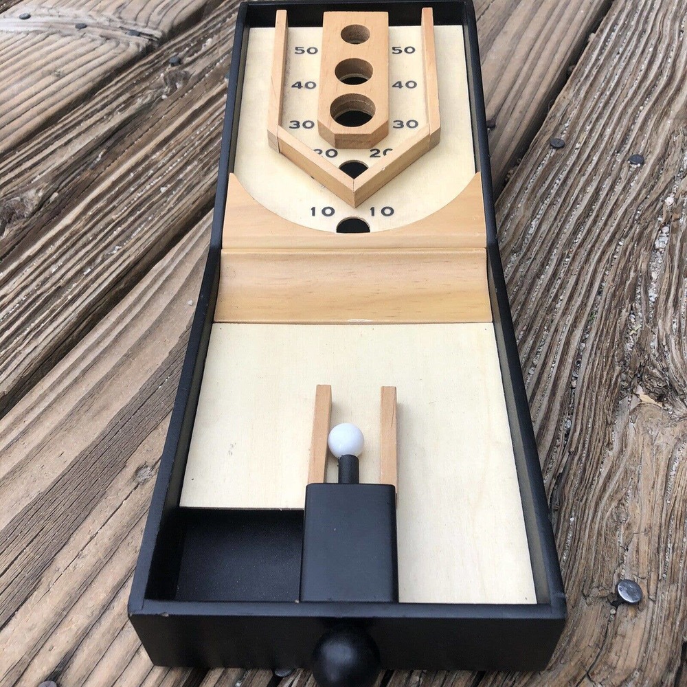Wooden Crafted Tabletop Pinball Game